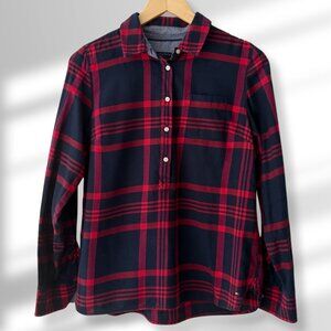 ❤️ Tommy Hilfiger Plaid Popover Flannel Shirt Soft Lightweight Girls’ Size M (10